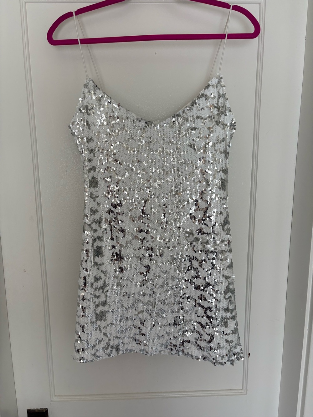 Revolve Silver Sequin Slip Dress - Women's Party Dress